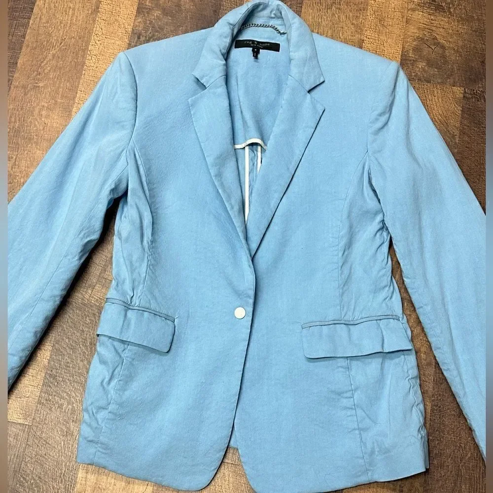 Rag and Bone Blue Margot Classic Fit Blazer Size 6